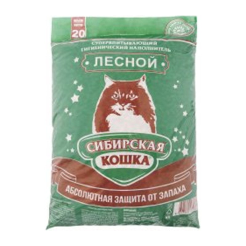 Сиб кошка Лесной (гр 10 мм) — Древесный наполнитель, 20 л