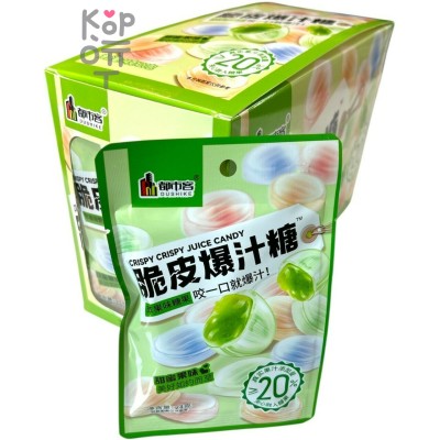Жевательная конфета Dushike Crispy Juice Candy - с фруктовым соком Яблока в хрустящей глазури