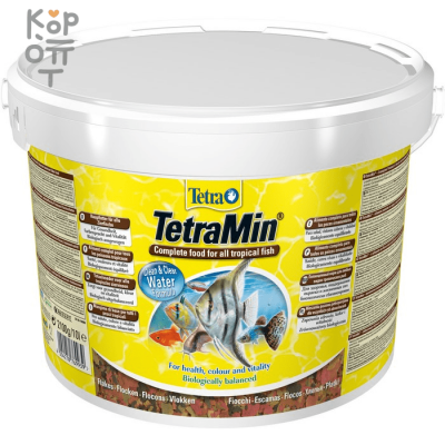 TetraMin корм для всех видов рыб в виде хлопьев 10 л (ведро)