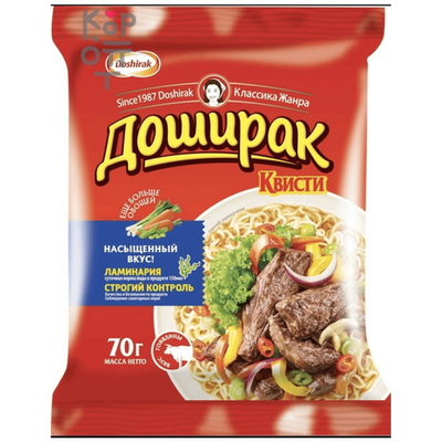 Доширак Квисти - Лапша быстрого приготовления со вкусом говядины 70гр.