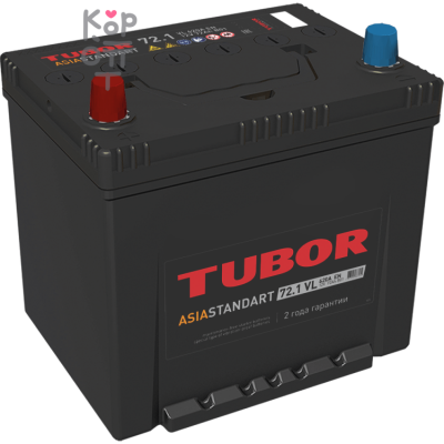 Аккумулятор TUBOR ASIA STANDART 6СТ-72.1 VL B01, 72A, D26 ( R )