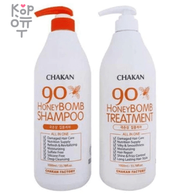 Chakan Honey Bomb 90% Treatment - Кондиционер для поврежденных волос и чувствительной кожи Медовая Бомба 1л.  — Корейские товары для всей семьи(КорОпт)