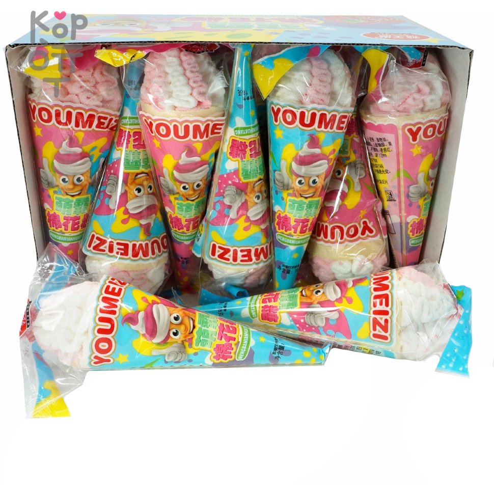 Маршмеллоу Ice Cream - Зефир Мороженное в вафельном рожке с фруктовым вкусом, 18гр., купить с доставкой на дом фото 1 — Корейские товары для всей семьи(КорОпт)
