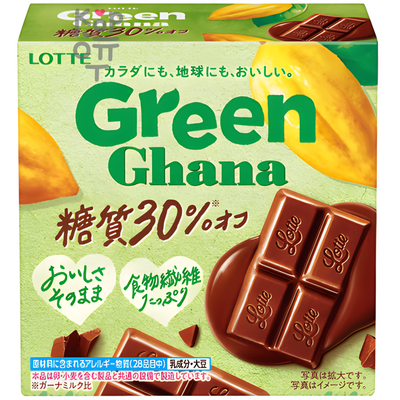 LOTTE Green Ghana 30% off - Шоколад Гана на 30% меньше углеводов 48гр.