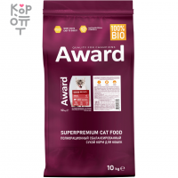 AWARD Indoor Big cats Сухой корм для взрослых домашних кошек крупных пород с Говядиной и Курицей с добавлением Брокколи и Юкки Шидигера.