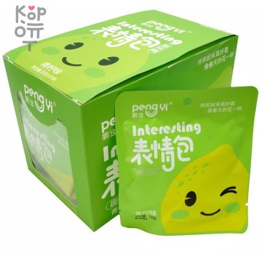 Кислая леденцовая карамель сэндвич PengYi Интересные смайлики со вкусом Лайма — Корейские товары для всей семьи(КорОпт)