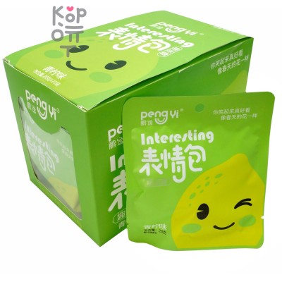Кислая леденцовая карамель сэндвич PengYi Интересные смайлики со вкусом Лайма