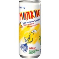 LOTTE Газированный напиток "Милкис" Банан, 250 мл