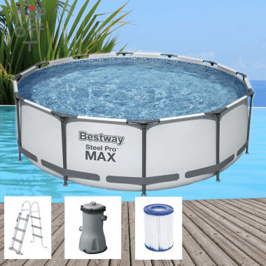 Каркасный бассейн Bestway Steel Pro MAX Frame Pool модель 56418, 366х100см(9150л.) — Корейские товары для всей семьи(КорОпт)