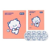 BT21 Minni Hot Eye Mask — RJ Mugwort / Chimmy Chamomile / Cooky Peach — Согревающая маска для глаз: полынь / ромашка / персик, 5 шт