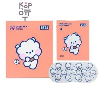 BT21 Minni Hot Eye Mask RJ Mugwort — Согревающая маска для глаз с ароматом полыни, 5 шт