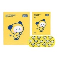 BT21 Minni Hot Eye Mask — RJ Mugwort / Chimmy Chamomile / Cooky Peach — Согревающая маска для глаз: полынь / ромашка / персик, 5 шт