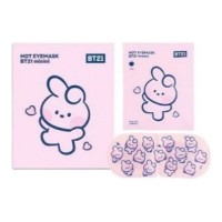 BT21 Minni Hot Eye Mask — RJ Mugwort / Chimmy Chamomile / Cooky Peach — Согревающая маска для глаз: полынь / ромашка / персик, 5 шт