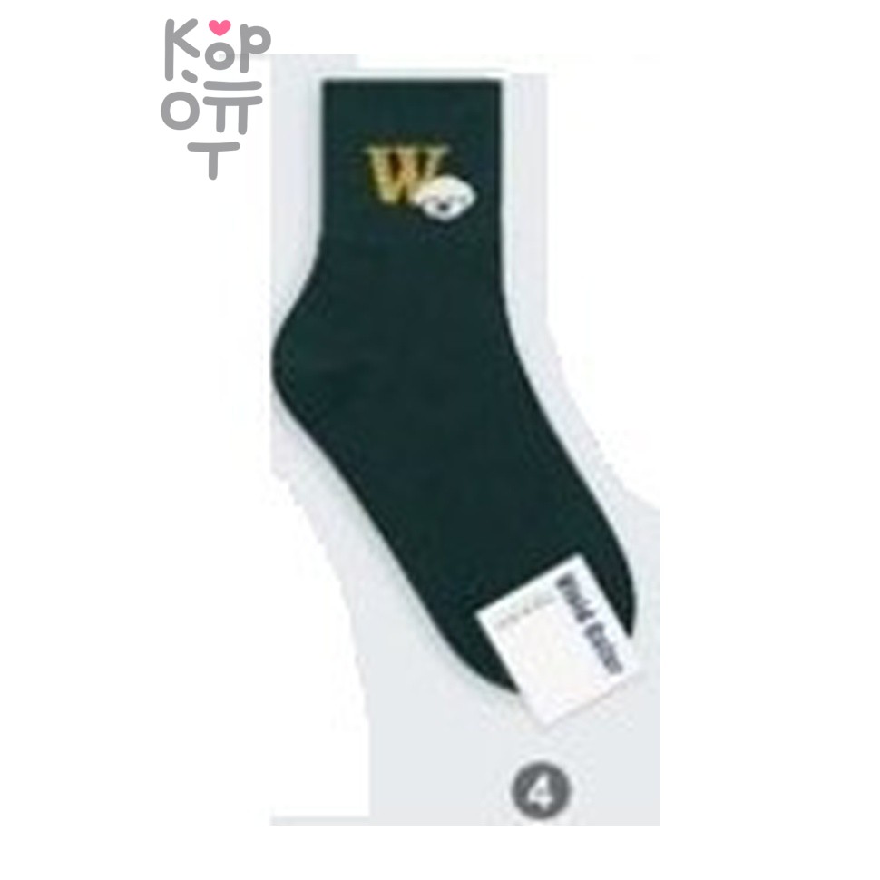 Kikiya Socks - Носки женские высокие с эмблемой, размер 23-25, зеленый