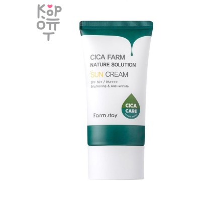 Farm Stay Cica Farm Nature Solution Sun Cream SPF50+ PA++++ Cолнцезащитный крем c центеллой азиатской, 50гр.