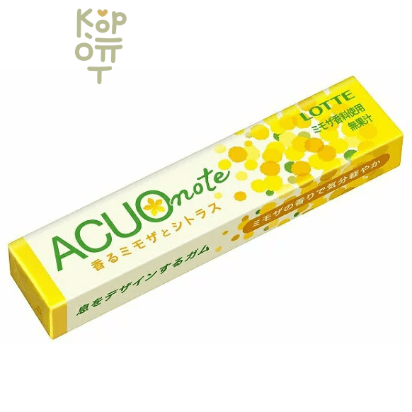 Lotte ACUO note - Резинка жевательная Ароматная Мимоза и Цитрусовые, 21гр.*20шт. в блоке. 