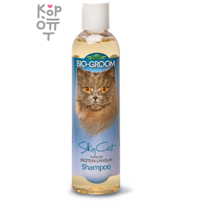Bio-Groom Silky Cat Shampoo - Кондиционирующий шампунь "без слез" для кошек с протеином и ланолином 237мл.