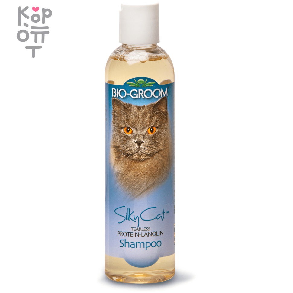 Bio-Groom Silky Cat Shampoo - Кондиционирующий шампунь "без слез" для кошек с протеином и ланолином 237мл., купить с доставкой на дом фото 1 — Корейские товары для всей семьи(КорОпт)