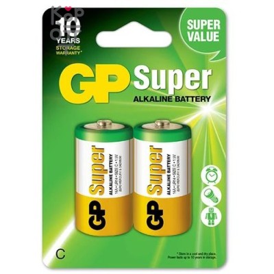Щелочная батарейка GP Super Alcaline 14А-CR2 C(размер C - 2шт.)