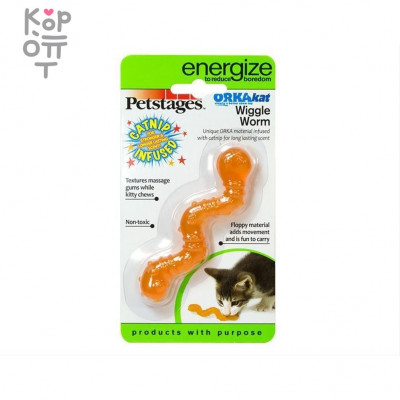 Petstages игрушка для кошек Energize 'ОPKA червяк' 11 см