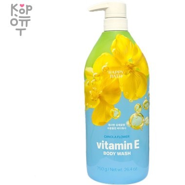 Happy Bath Canola Flower Vitamin E Body Wash - Гель для душа витамин Е и Цветок Канола 900мл. — Корейские товары для всей семьи(КорОпт)
