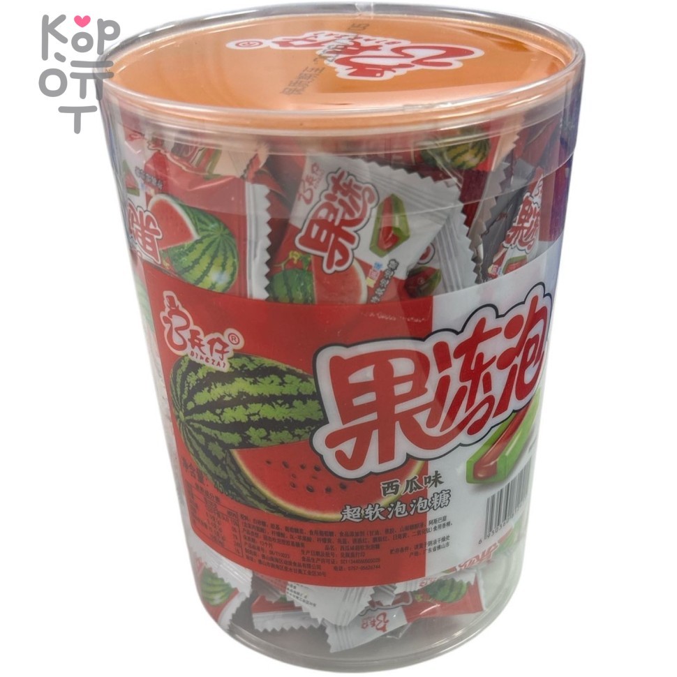 Жевательная резинка Мармелад Delicious Fudge с кусочками фруктов, со вкусом Арбуза, купить с доставкой на дом фото 1 &mdash; Корейские товары для всей семьи(КорОпт)