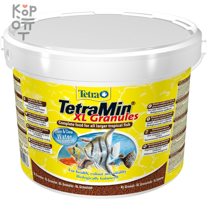 TetraMin XL корм для всех видов рыб крупные хлопья 10 л (ведро)
