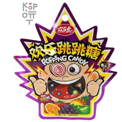 Конфеты Huan Le Hu Poping Candy Mix Flavor "Танец колы" Шипучка - взрывашка с фруктовыми вкусами, на ленте