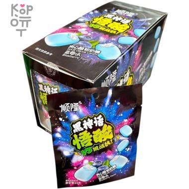 Кислая карамель Wusuan Sour Sandwich Candy - Тьма приняла вызов, кислятина со вкусом Черники &mdash; Корейские товары для всей семьи(КорОпт)