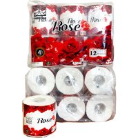 FukuroSan ROSE - Туалетная бумага, втулка, 4-х слойная, с перфорацией, 145 листов.