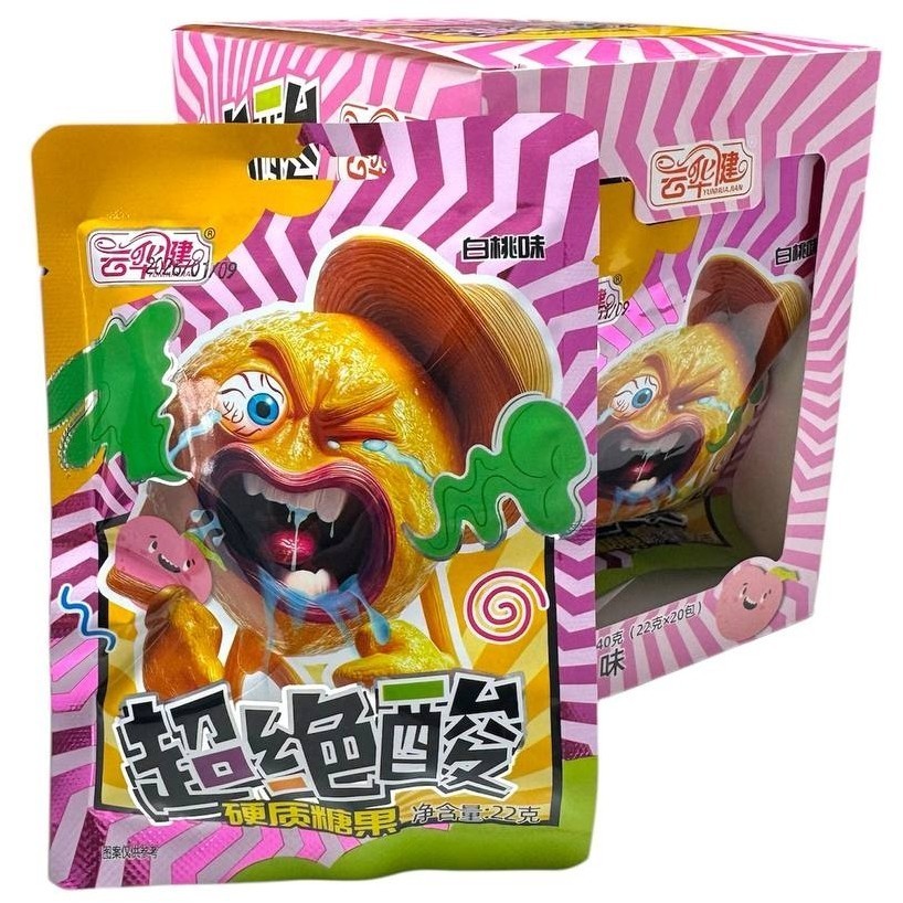 Карамель Кислая, YUNHUAJIAN, со вкусом Персика, купить с доставкой на дом фото 1 &mdash; Корейские товары для всей семьи(КорОпт)