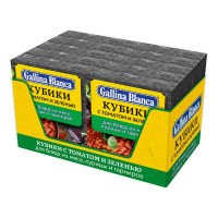 Gallina Blanca - Бульонный кубик-приправа с томатом и зеленью 10 г × 4 шт. (коробка 80 шт.)