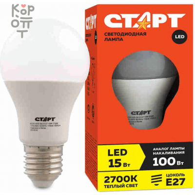 Лампа светодиодная СТАРТ ECO LED GLS E27 15W 2700К