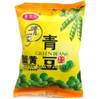 Peas Green Beans Barbecue - Закуски Dong Guoqing, небольшие упаковки сушеного зеленого горошка, вкус Барбекю, 16гр.