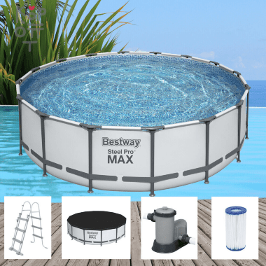 Каркасный бассейн Bestway Steel Pro MAX Frame Pool модель 5612Z, 488х122см(19480л.) — Корейские товары для всей семьи(КорОпт)