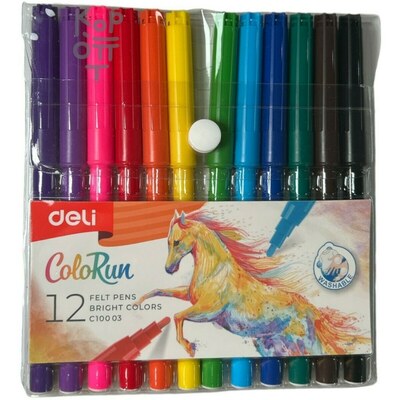 Deli ColoRun - Набор фломастеров, 12 цветов
