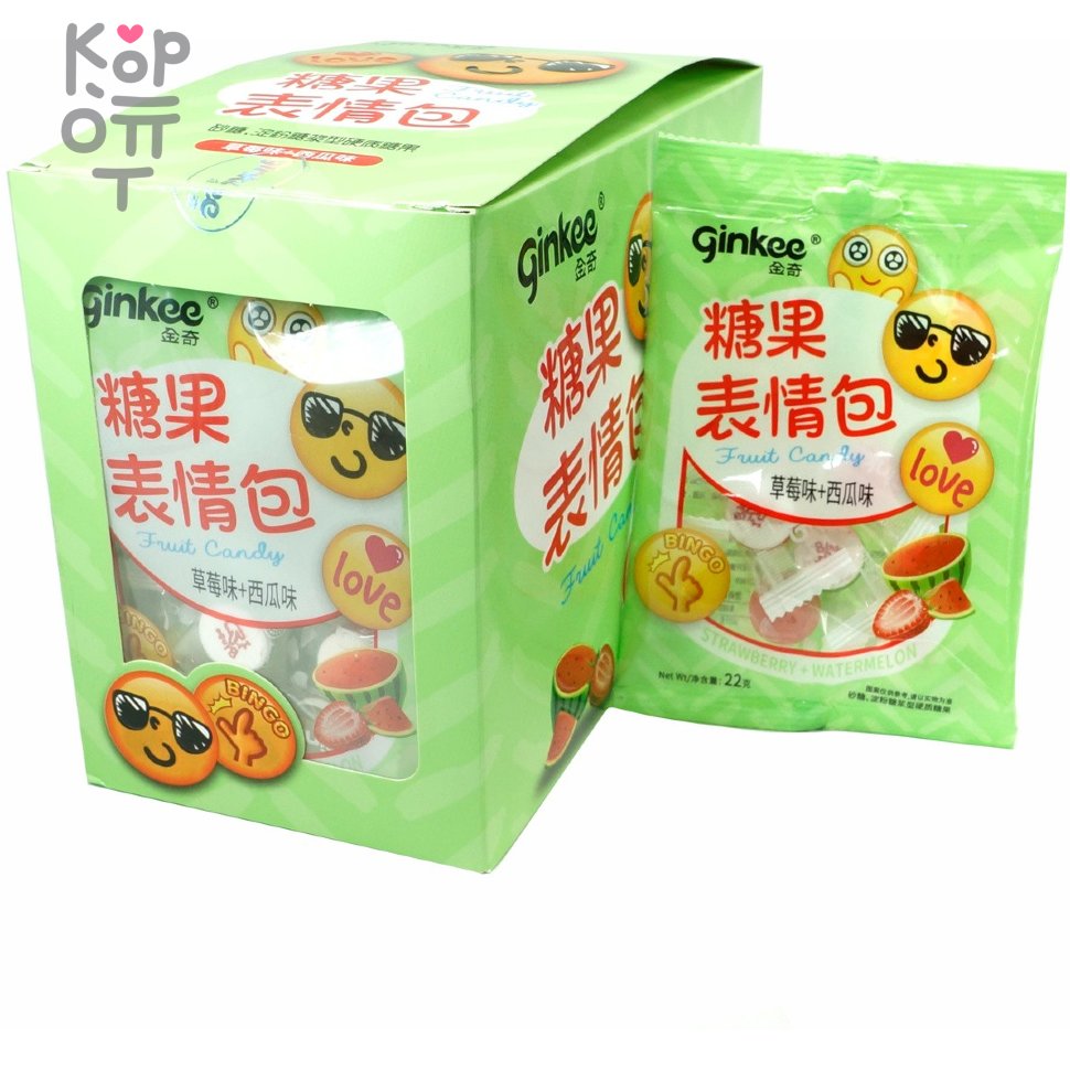 Леденцовая карамель Ginkee Love Фруктовые таблетки с фруктовым миксом - Клубника и Арбуз, купить с доставкой на дом фото 1 &mdash; Корейские товары для всей семьи(КорОпт)