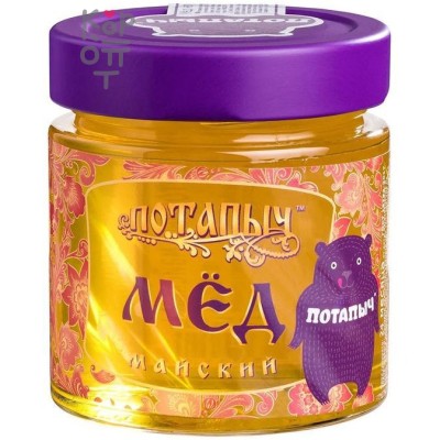 Мёд натуральный майский, стекл. б., Потапычъ, 250 г
