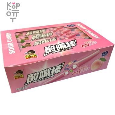 Жевательная конфета тянучка Suan Foods Yogurt Кислая помадка с витамином С, со вкусом и соком Персика — Корейские товары для всей семьи(КорОпт)