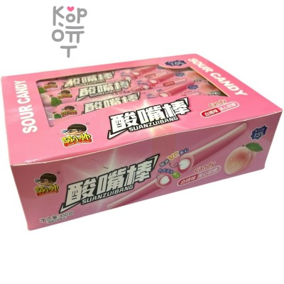 Жевательная конфета тянучка Suan Foods Yogurt Кислая помадка с витамином С, со вкусом и соком Персика