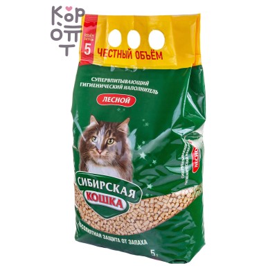 Сибирская кошка — Наполнитель Сиб кошка древесный Лесной (гр 6 мм)