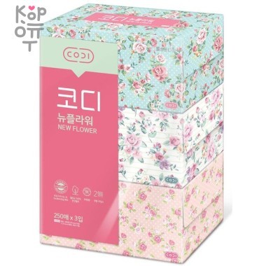 Ssangyong Розы - Двухслойные бумажные салфетки 230шт.*3уп. 1 — Корейские товары для всей семьи(КорОпт)