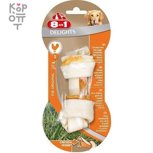 8in1 DELIGHTS S косточка с куриным мясом для мелких и средних собак 11 см, купить с доставкой на дом фото 1 &mdash; Корейские товары для всей семьи(КорОпт)
