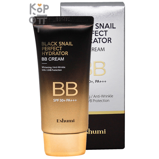 Eshumi BLACK SNAIL PERFECT HYDRATOR BB CREAM SPF 50+ PA+++ - Увлажняющий ВВ-крем с Муцином Черной Улитки 50гр.