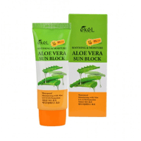 Ekel Soothing &Moisture Aloe Vera Sun Block SPF 50/PA+++ - Смягчающий солнцезащитный крем для лица и тела c Алоэ Вера 70мл.