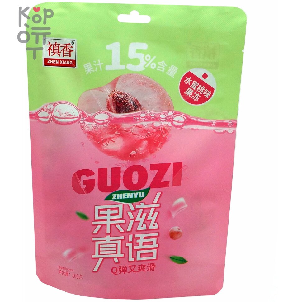 Желе фруктовое Guozi Jelly с добавлением натурального сока и вкусом Персика  160гр. по цене 180 руб. в интернет магазине Корейские товары для всей  семьи(КорОпт)