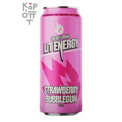 Lit — Напиток энергетический безалкогольный Energy Strawberry Bubblegum, 450 мл