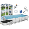 Каркасный прямоугольный бассейн Bestway Power Steel Frame Pool модель 56475, 732*366*132см(30045л.), фильтрующий насос, тент, лестница в комплекте, купить с доставкой на дом фото 13 — Корейские товары для всей семьи(КорОпт)