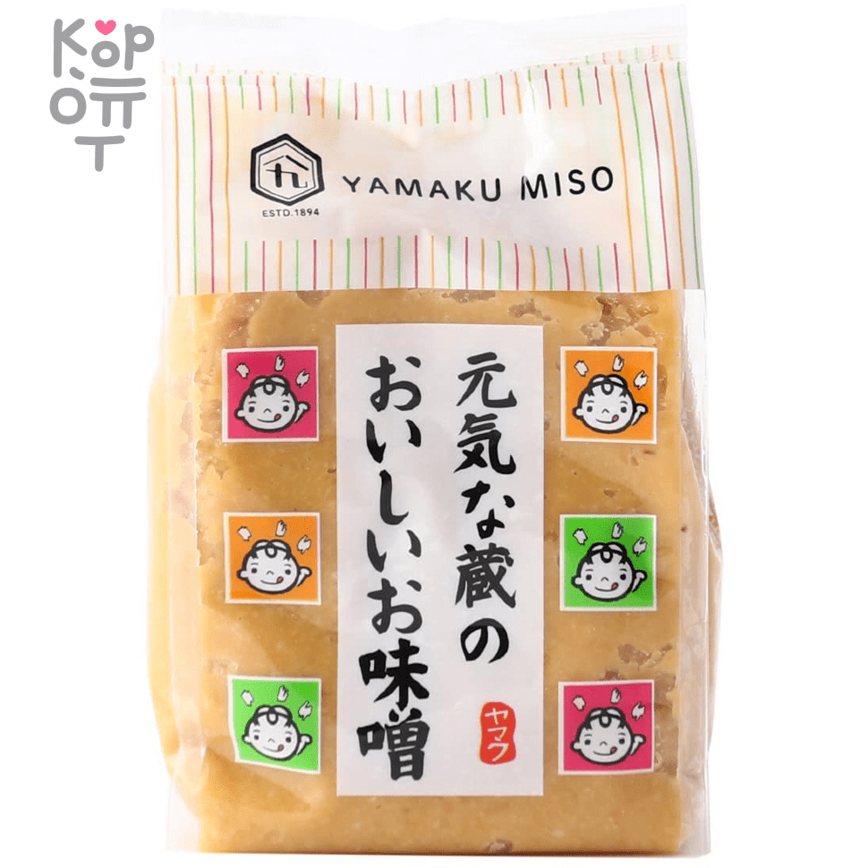 Паста мисо Yamaku Foods Condiment Genki Kura no Oishii Miso - «Вкусное  мисо» от Генки Кура, 450гр. по цене 247 руб. в интернет магазине Корейские  товары для всей семьи(КорОпт)