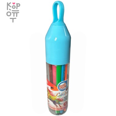 Deli ColoRun - Набор фломастеров в тубусе, 12 цветов — Корейские товары для всей семьи(КорОпт)